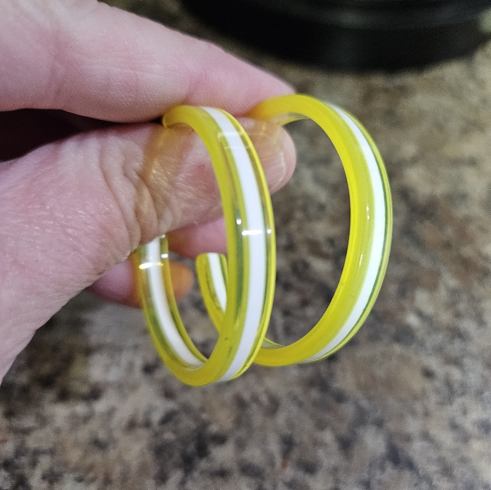 Plastic Yellow Earrings